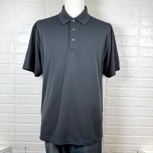 PGA Tour Airflux Polo Mens XL Black Short Sleeve Golf Shirt Performance Summer